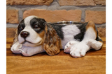 Adorable Cavalier Dog Dish Stand - with removable feeding / water bowl
