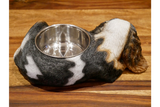 Adorable Cavalier Dog Dish Stand - with removable feeding / water bowl