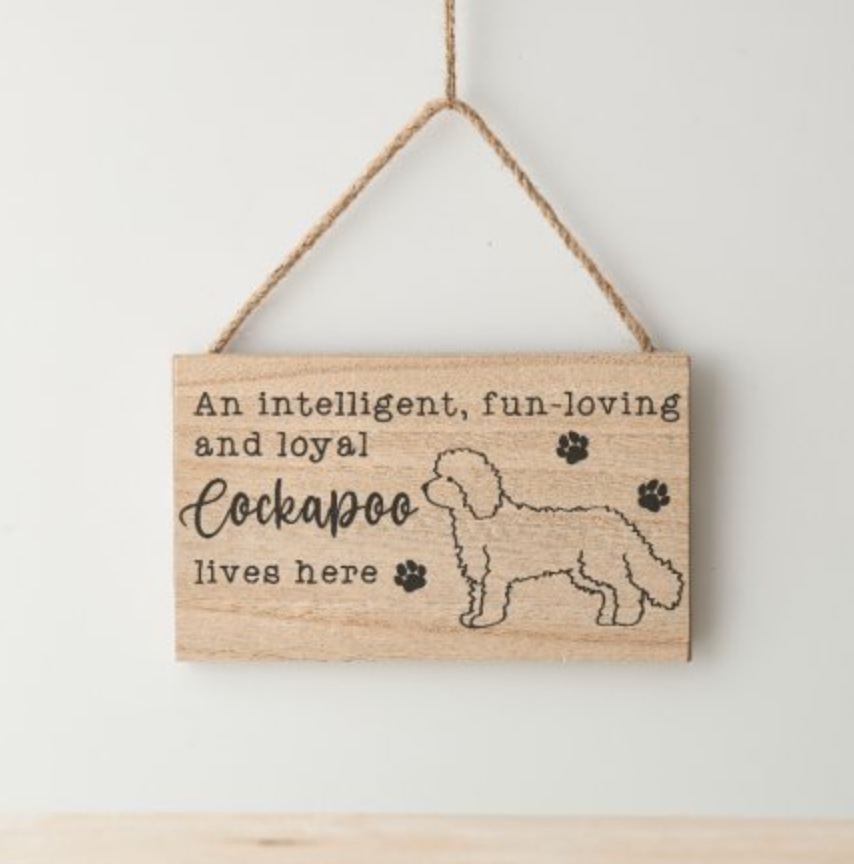 Cockapoo Wooden Sign - Cockapoo Spaniel Dog Wall Sign – WockerCocker