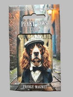 Peaky Paws Club fridge magnet packaging Cocker Spaniel