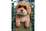 Fence Hanging Cockapoo Dog Sculpture Figurine Decoration