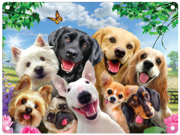 Dogs Selfie Picture metal wall sign