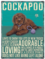 brown cockapoo metal wall sign