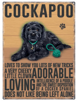 Black Adorable Cockapoo Small Metal Wall Sign