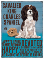 Devoted Cavalier King Charles Spaniel Small Metal Wall Sign