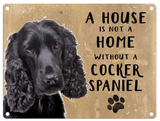 black cocker spaniel metal wall sign