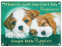 Cavalier Puppies metal wall sign