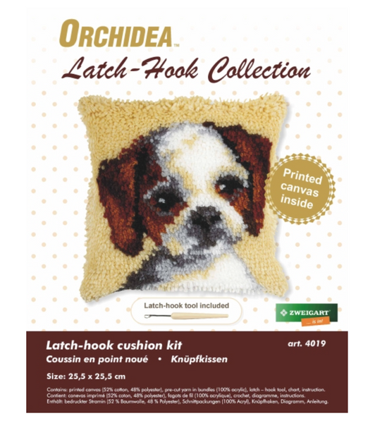 latch hook cushion spaniel puppy