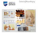 contents of spaniel puppies latch hook kit