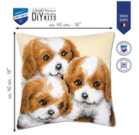 spaniel cross stitch cushion