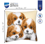 spaniel cross stitch cushion