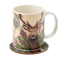 Wild stag mug and coster