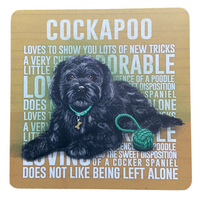 Adorable Black Cockapoo  - Melamine Coaster