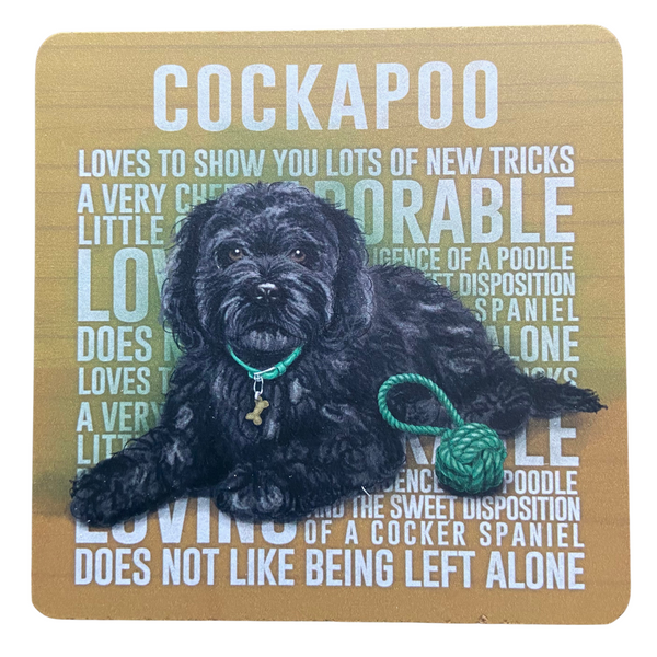 Cockapoo Coaster - Black Cockapoo Coaster