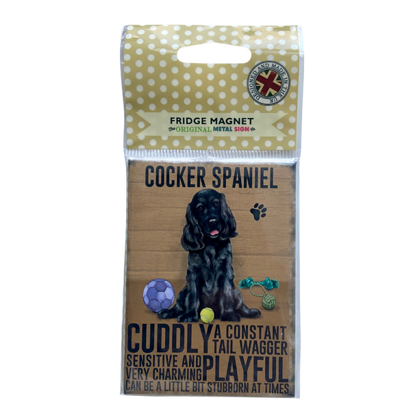 Cuddly Black Cocker Spaniel Fridge Magnet