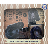 Black Cocker Spaniel House is Not a Home Gift Set - Sign, Mug and Coaster