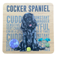 Cuddly Black Cocker Spaniel Melamine Coaster