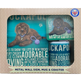 Brown Cockapoo Gift Set - Sign, Mug and Coaster