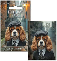 Peaky Paws Club Cavalier King Charles dog magnet with packaging