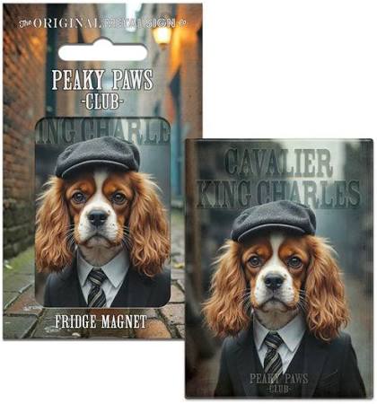 Peaky Paws Club Cavalier King Charles dog magnet with packaging