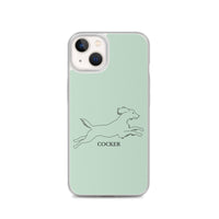 Cocker Spaniel iPhone case - Light Green