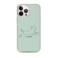 Cocker Spaniel iPhone case - Light Green