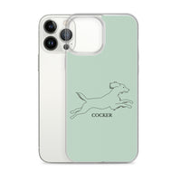 Cocker Spaniel iPhone case - Light Green