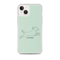 Cocker Spaniel iPhone case - Light Green