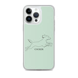 Cocker Spaniel iPhone case - Light Green