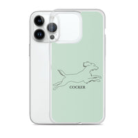 Cocker Spaniel iPhone case - Light Green