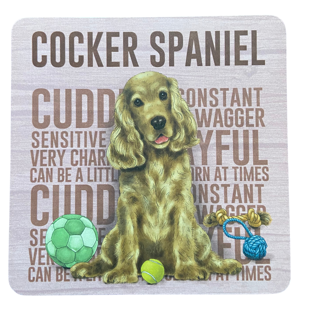 Cuddly Cocker Spaniel Melamine Coaster – WockerCocker