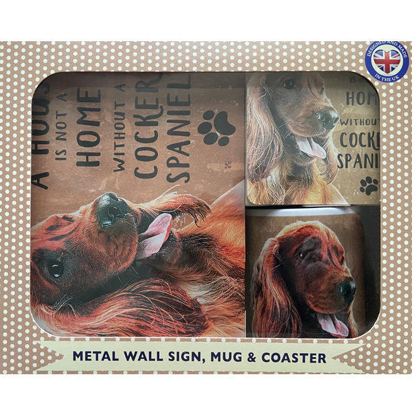 Cocker Spaniel House is Not a Home Gift Set - Sign, Mug and Coaster