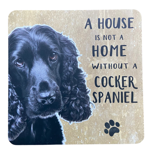 black cocker coaster