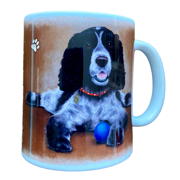 Cuddly Black and White Cocker Spaniel Mug