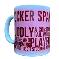 Cuddly Cocker Spaniel Mug on pink background
