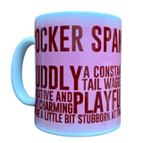 Cuddly Cocker Spaniel Mug on pink background