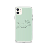 Cocker Spaniel iPhone case - Light Green