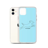 Cocker Spaniel iPhone case - Light Blue