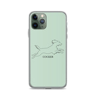 Cocker Spaniel iPhone case - Light Green