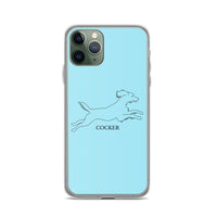 Cocker Spaniel iPhone case - Light Blue