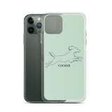 Cocker Spaniel iPhone case - Light Green
