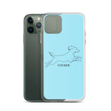 Cocker Spaniel iPhone case - Light Blue