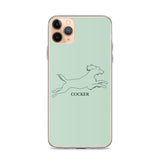 Cocker Spaniel iPhone case - Light Green