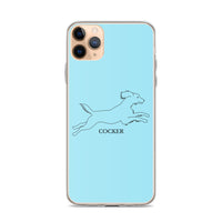 Cocker Spaniel iPhone case - Light Blue