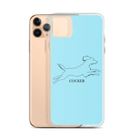 Cocker Spaniel iPhone case - Light Blue