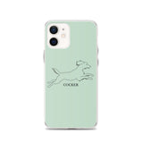 Cocker Spaniel iPhone case - Light Green