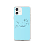 Cocker Spaniel iPhone case - Light Blue