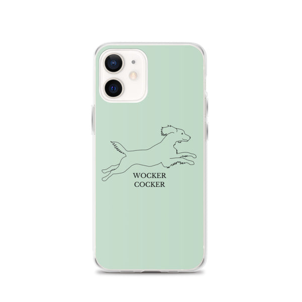 Wocker Cocker - Working Cocker Spaniel - iPhone Case - Pale Green