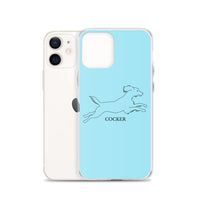 Cocker Spaniel iPhone case - Light Blue