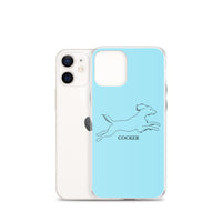 Cocker Spaniel iPhone case - Light Blue